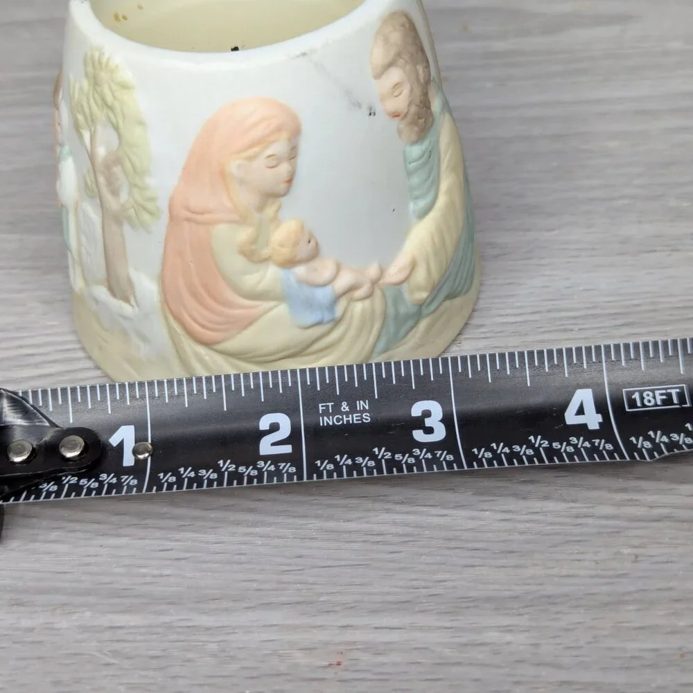 Vintage 1984 Lefton The Christopher Collection Nativity Ceramic Candle w/Lid 5